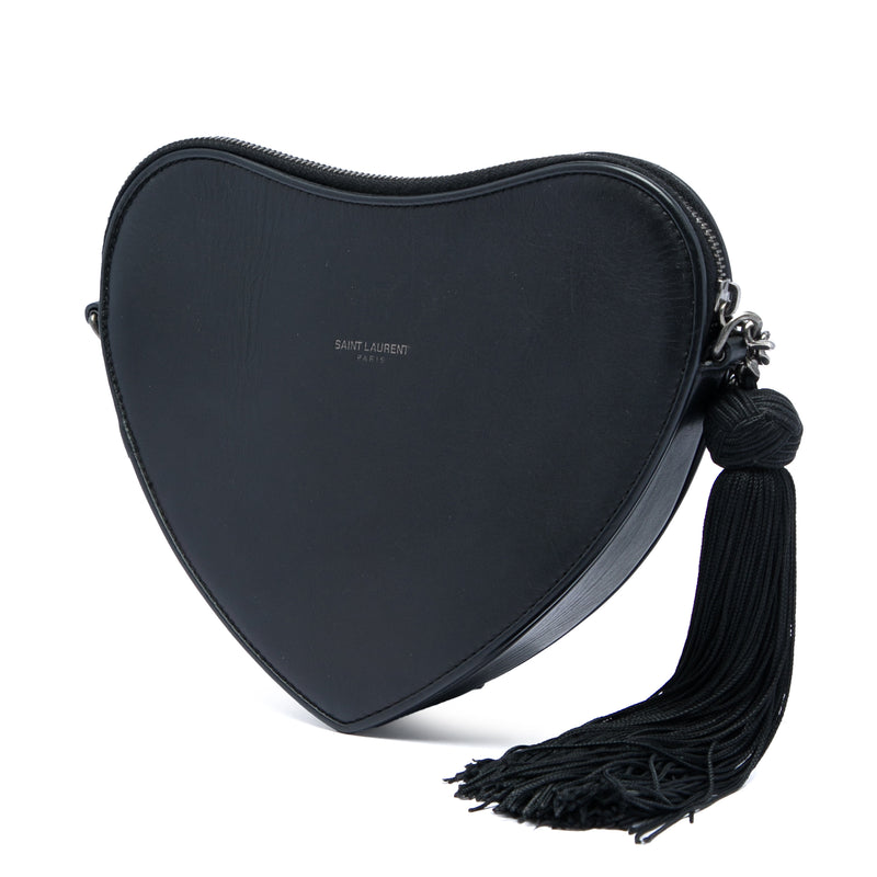 Leather Monogram Heart Tassel Crossbody - Image 2