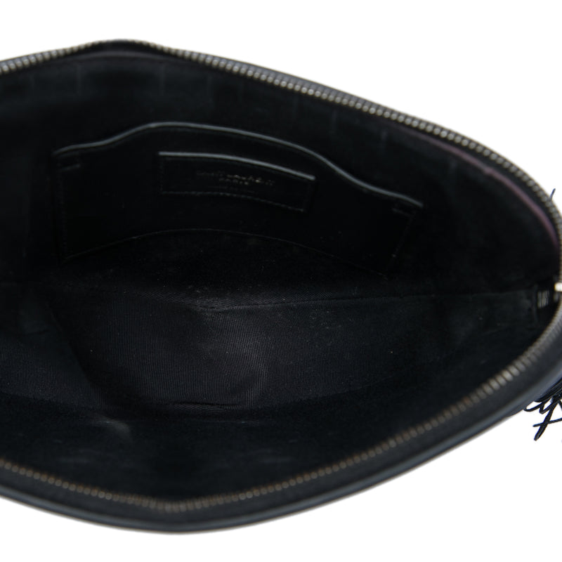 Leather Monogram Heart Tassel Crossbody - Image 4
