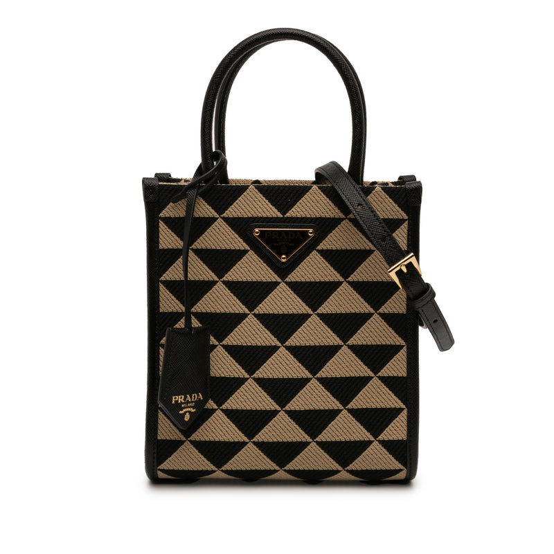 Mini Embroidered Jacquard Symbole Triangolo Satchel