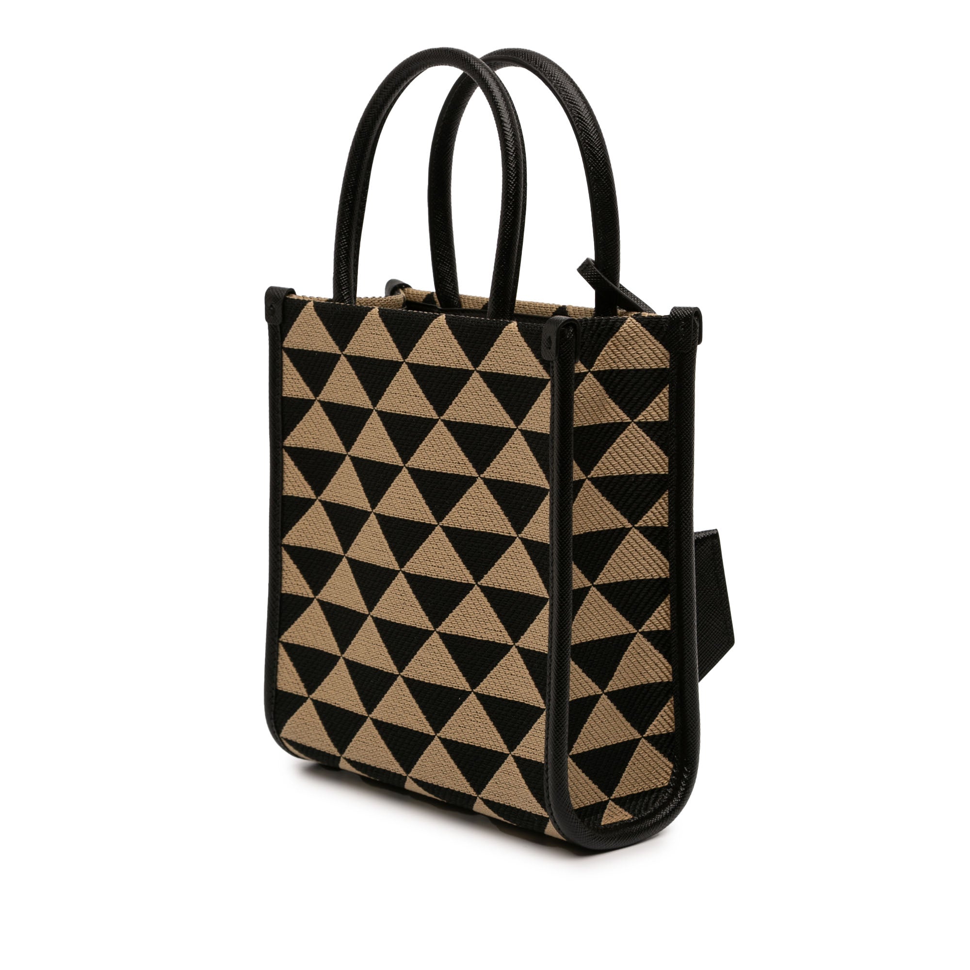 Mini Embroidered Jacquard Symbole Triangolo Satchel - Image 2