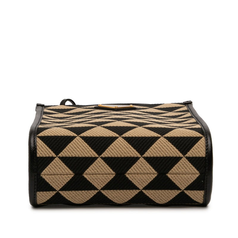 Mini Embroidered Jacquard Symbole Triangolo Satchel - Image 3