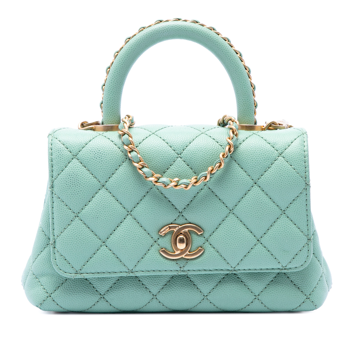 Extra Mini Quilted Caviar Coco Top Handle Bag - Image 1