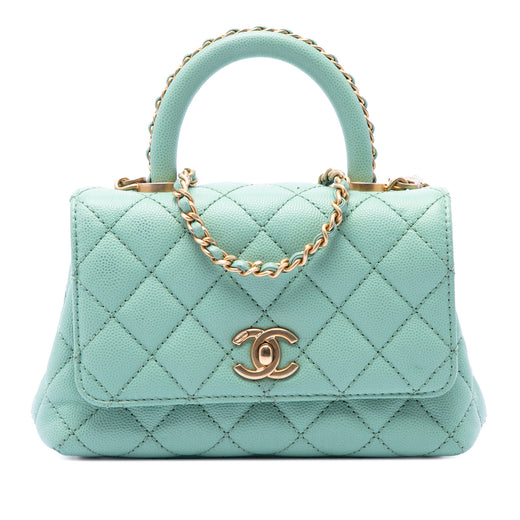 Extra Mini Quilted Caviar Coco Top Handle Bag - Image 1