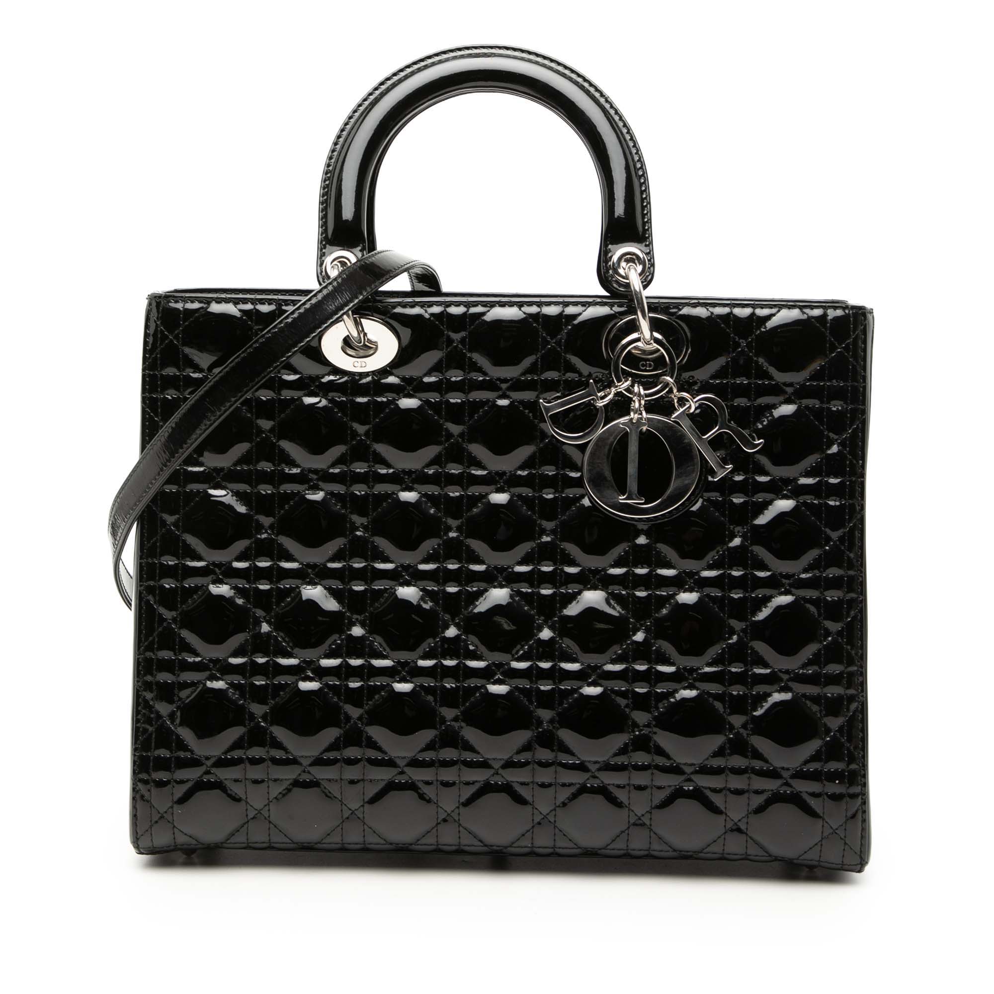 Large Patent Cannage Lady Dior - Image 1