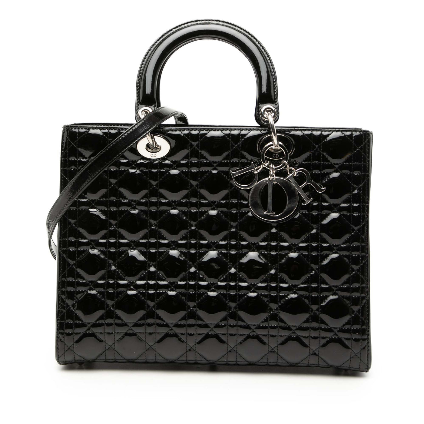 Large Patent Cannage Lady Dior - Image 1