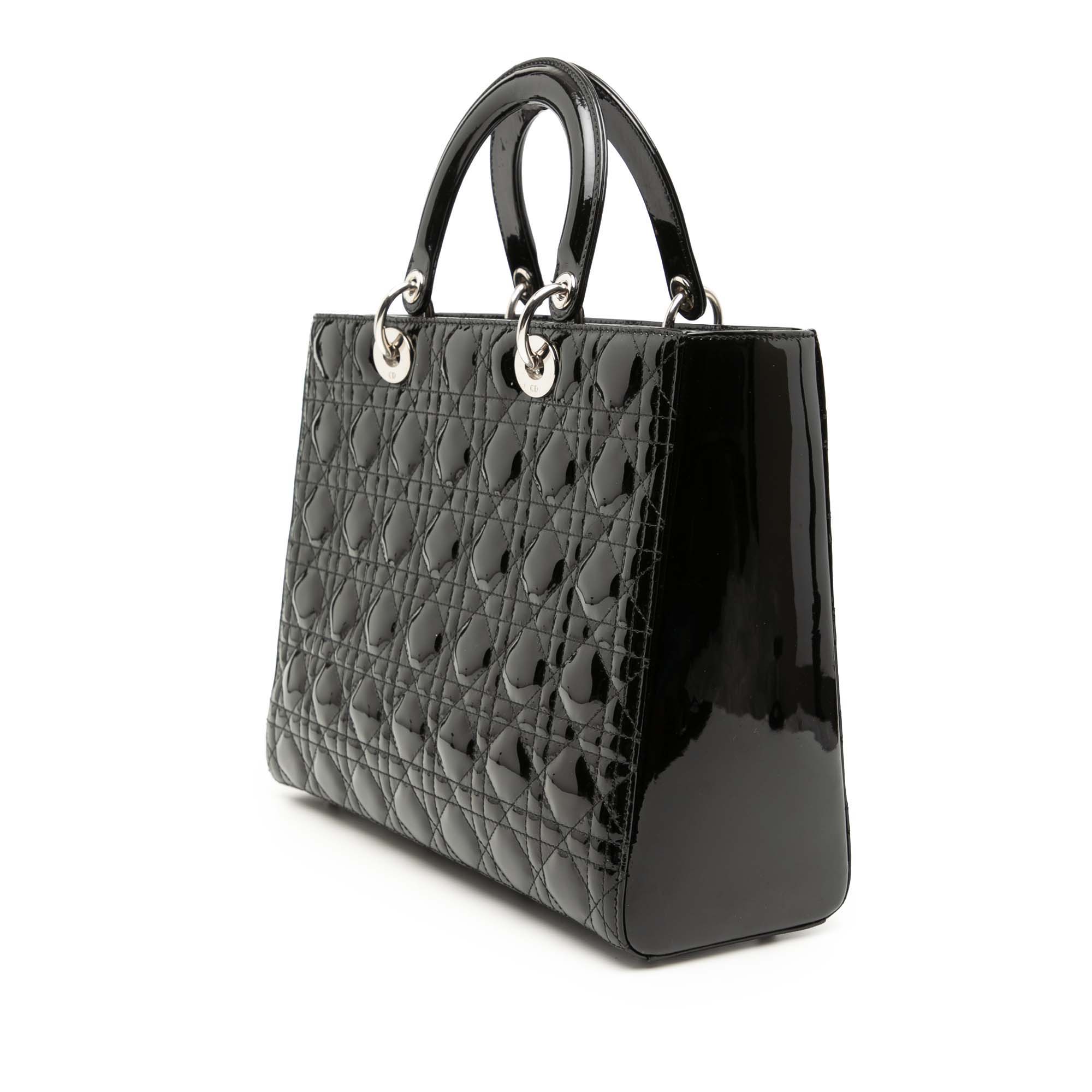 Large Patent Cannage Lady Dior - Image 2