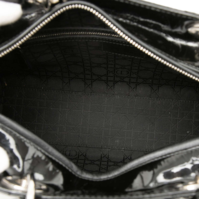 Large Patent Cannage Lady Dior - Image 4