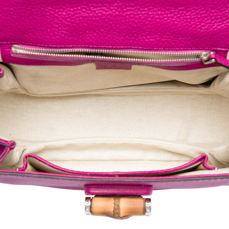 Medium Calfskin Bamboo Top Handle Bag - Image 4
