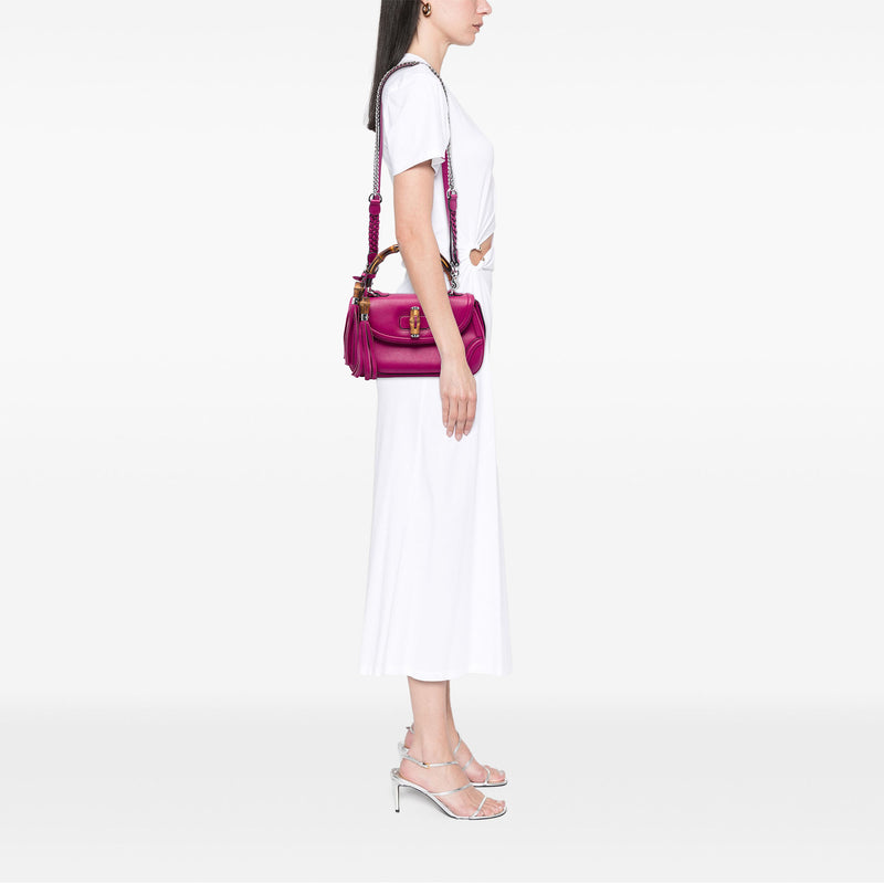 Medium Calfskin Bamboo Top Handle Bag - Image 5