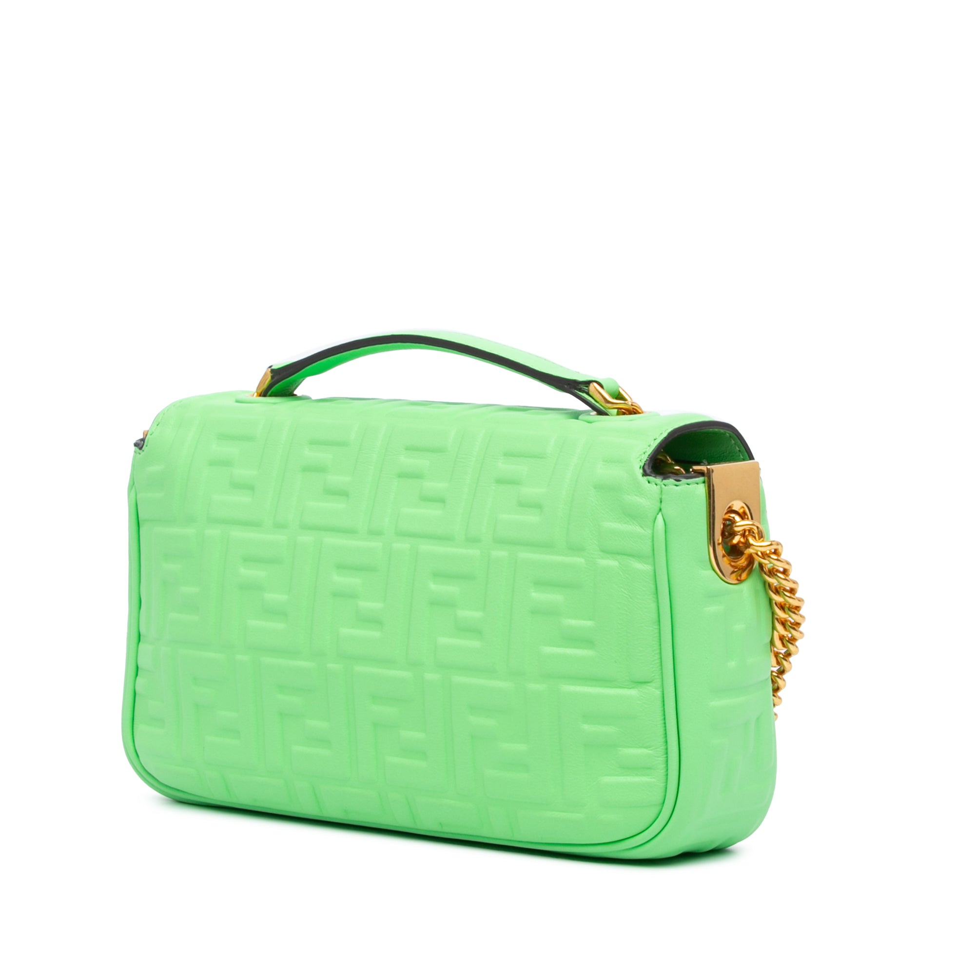 Zucca Embossed Leather Chain Midi Baguette - Image 2