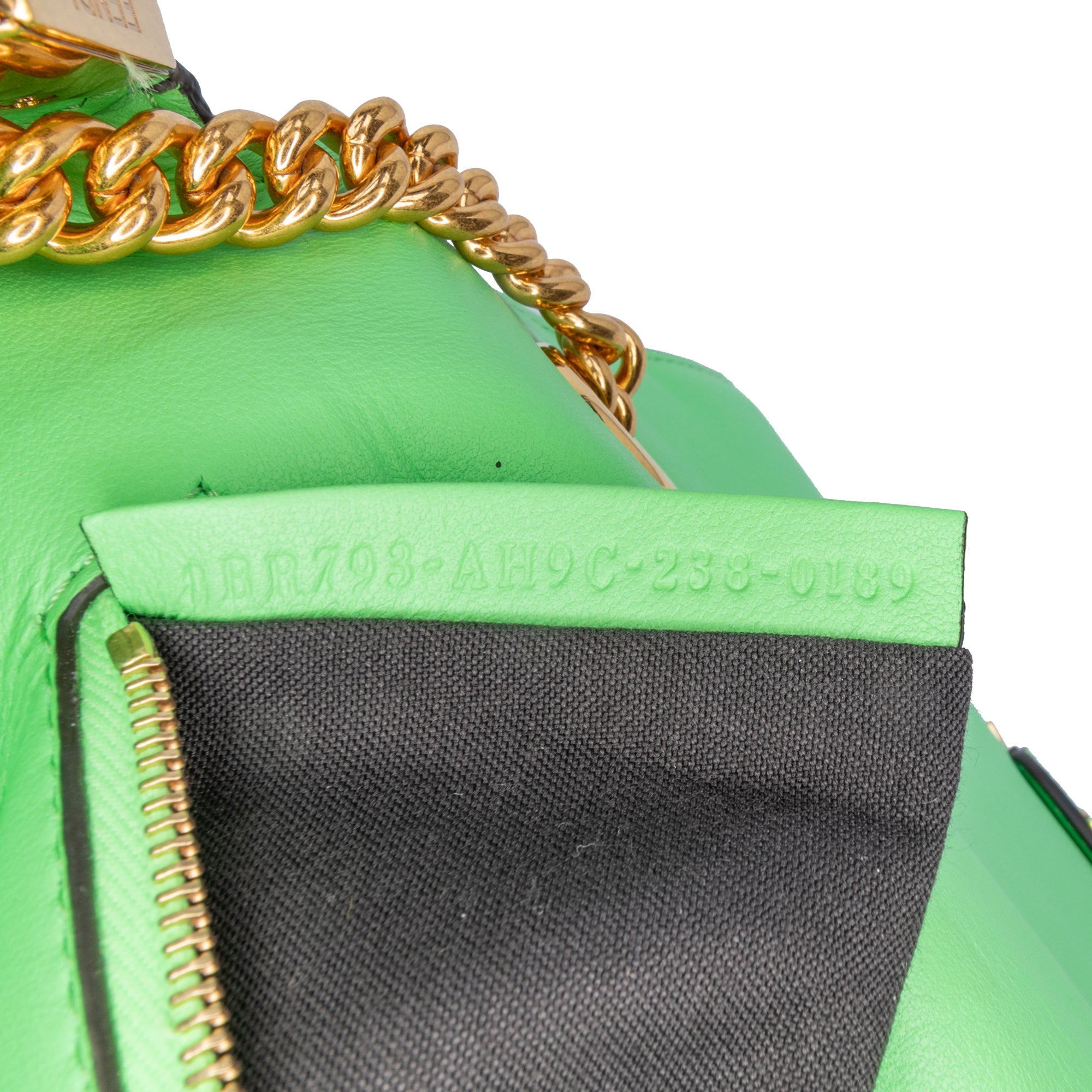 Zucca Embossed Leather Chain Midi Baguette - Image 6