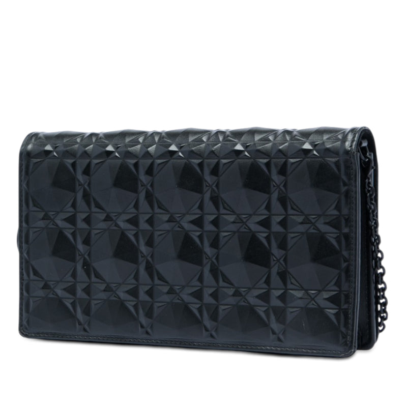 Calfskin Cannage Diamond Lady Dior Wallet On Chain - Image 2