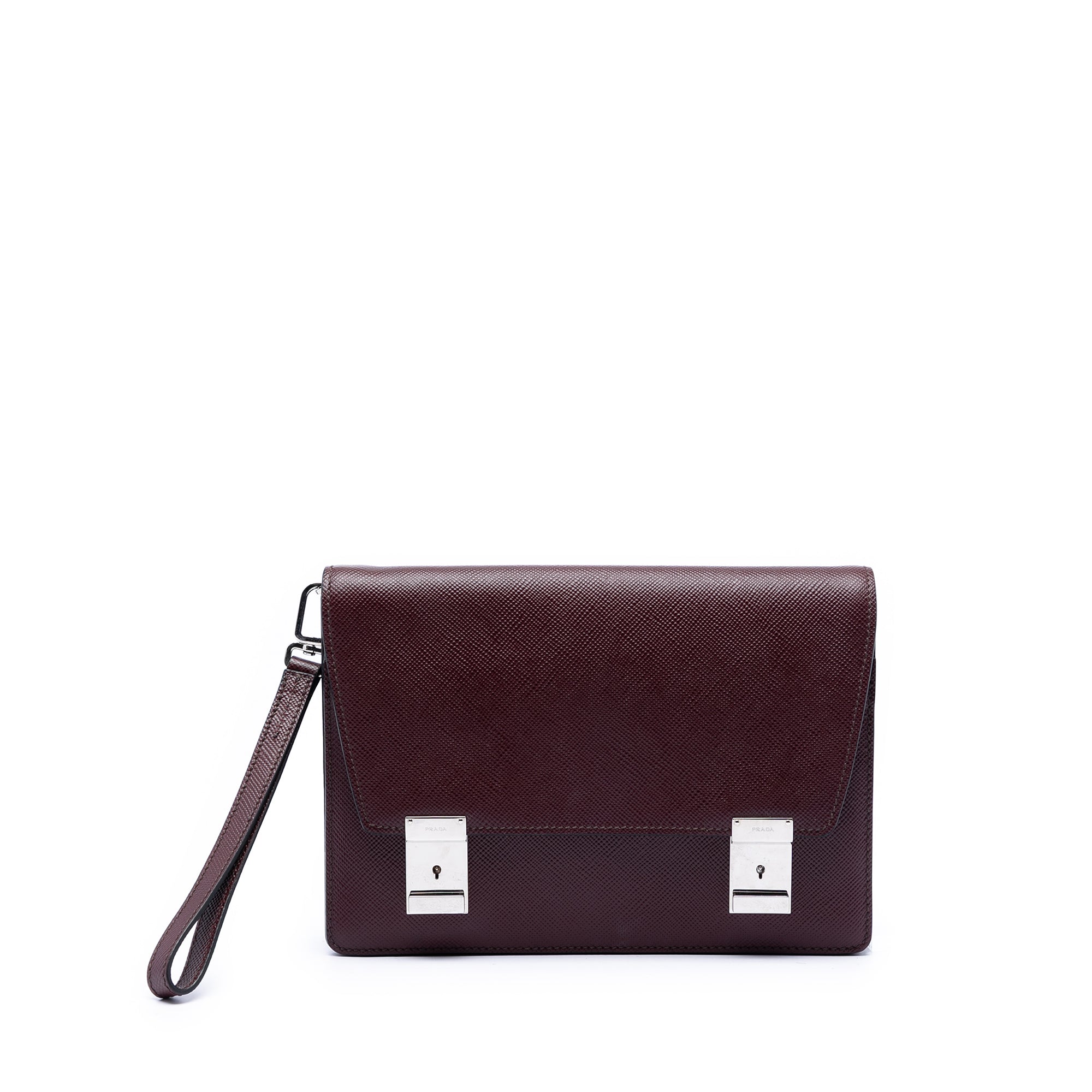 Saffiano Double Lock Convertible Clutch - Image 1
