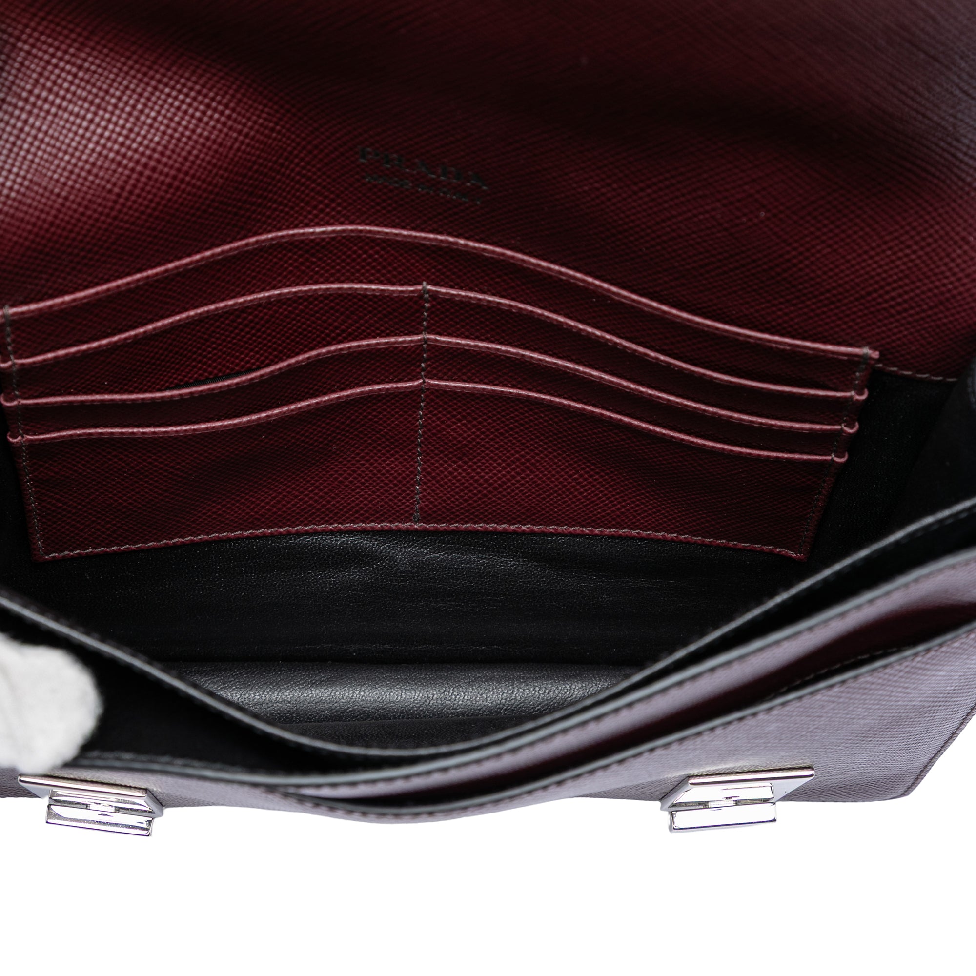 Saffiano Double Lock Convertible Clutch - Image 4