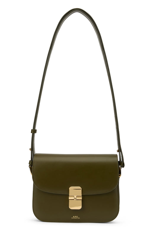 A.p.c. Grace Shoulder Bag — Green Leather