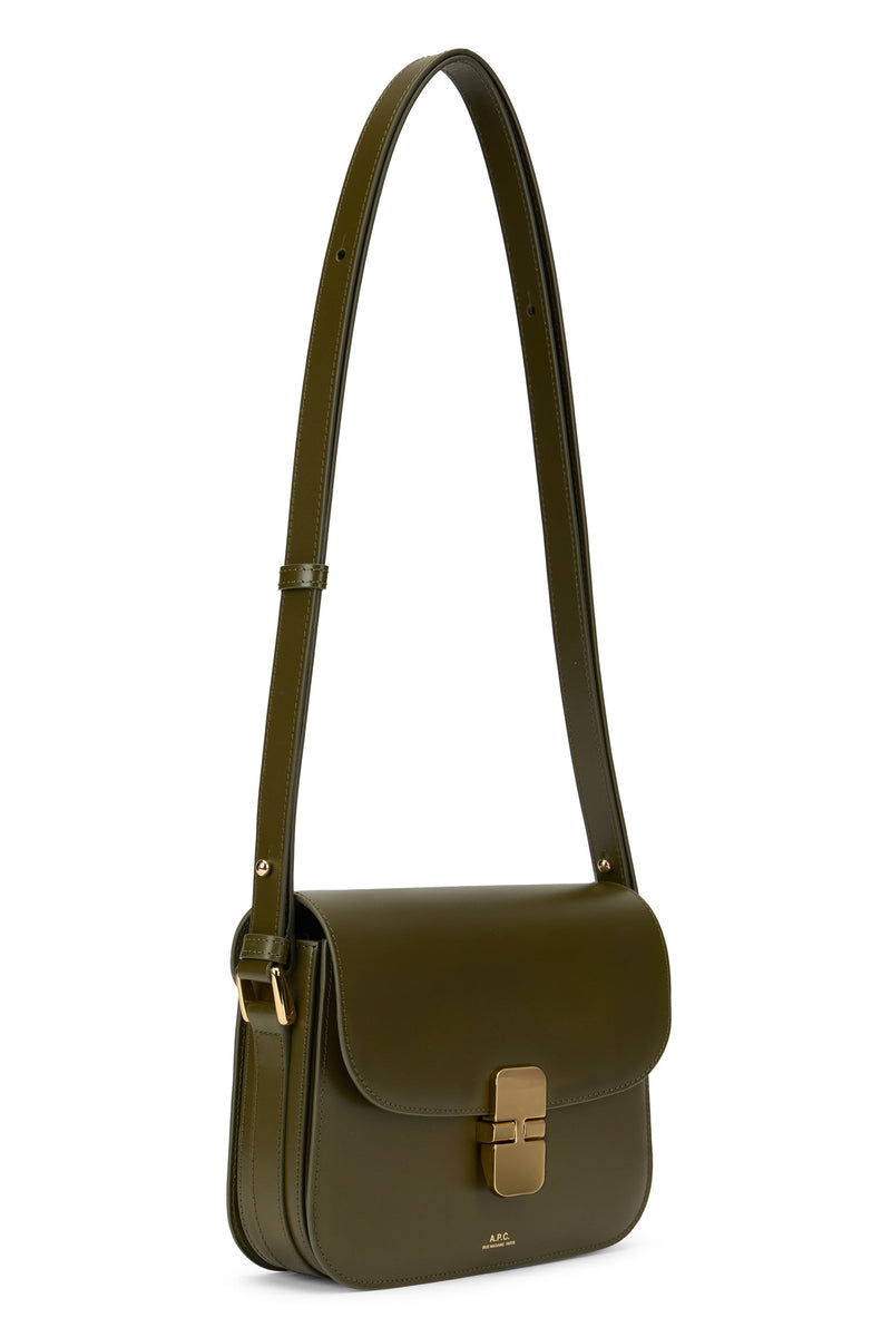 A.p.c. Grace Shoulder Bag — Green Leather
