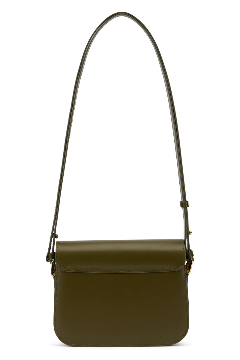 A.p.c. Grace Shoulder Bag — Green Leather