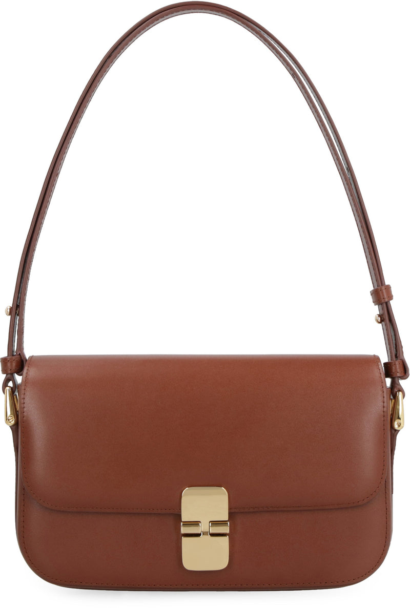 A.p.c. Grace Shoulder Bag — Brown Cow Hide