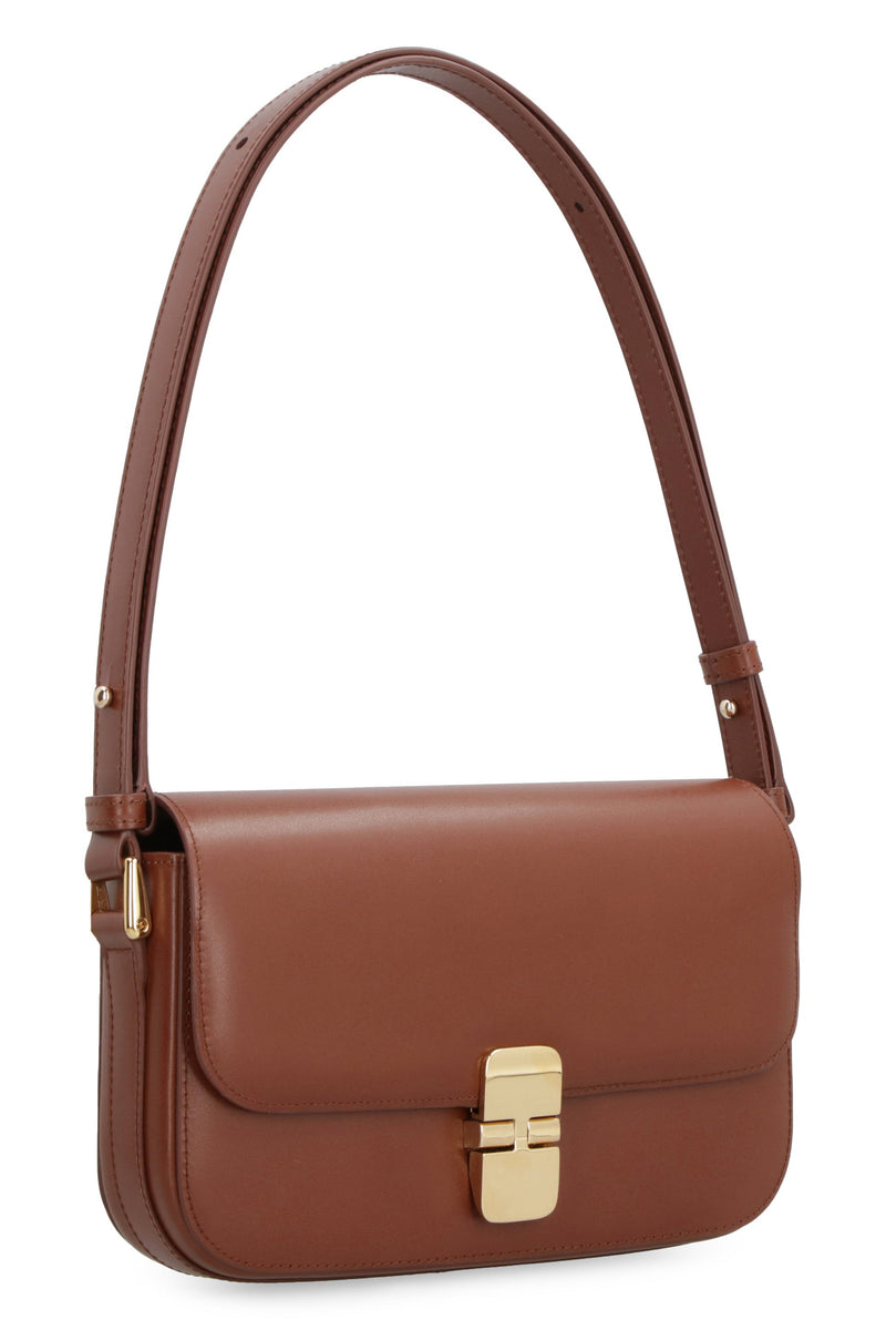 A.p.c. Grace Shoulder Bag — Brown Cow Hide