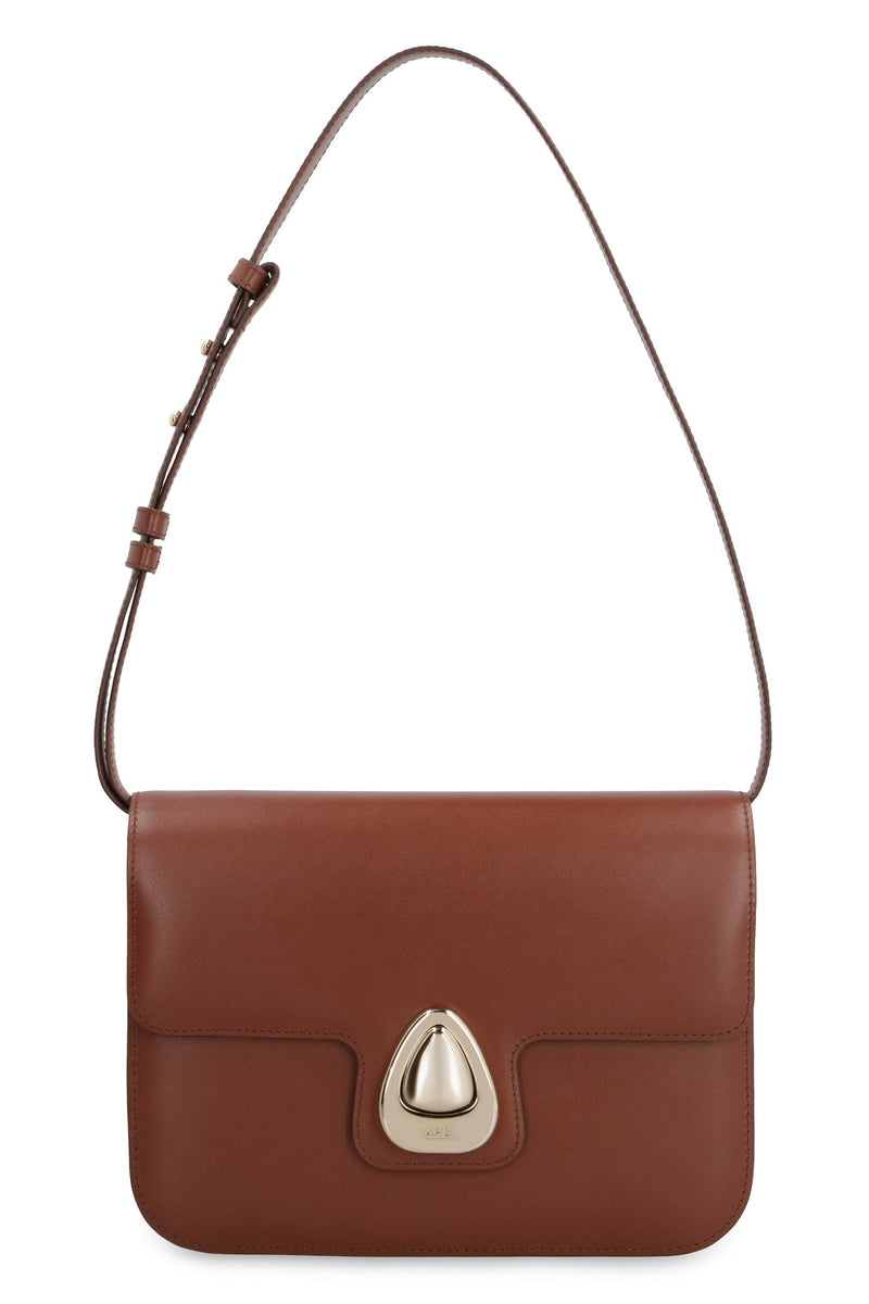 A.p.c. Astra Shoulder Bag — Brown Calfskin
