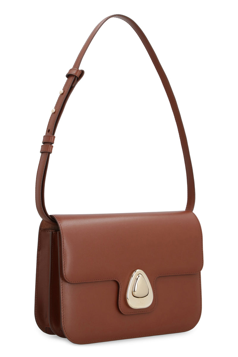 A.p.c. Astra Shoulder Bag — Brown Calfskin