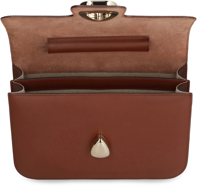 A.p.c. Astra Shoulder Bag — Brown Calfskin