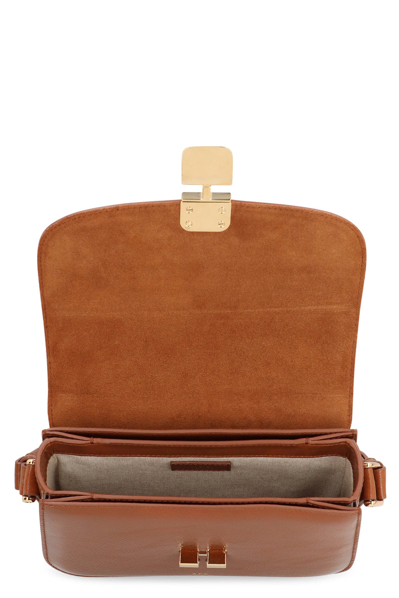 A.p.c. Grace Shoulder Bag — Brown Cowhide