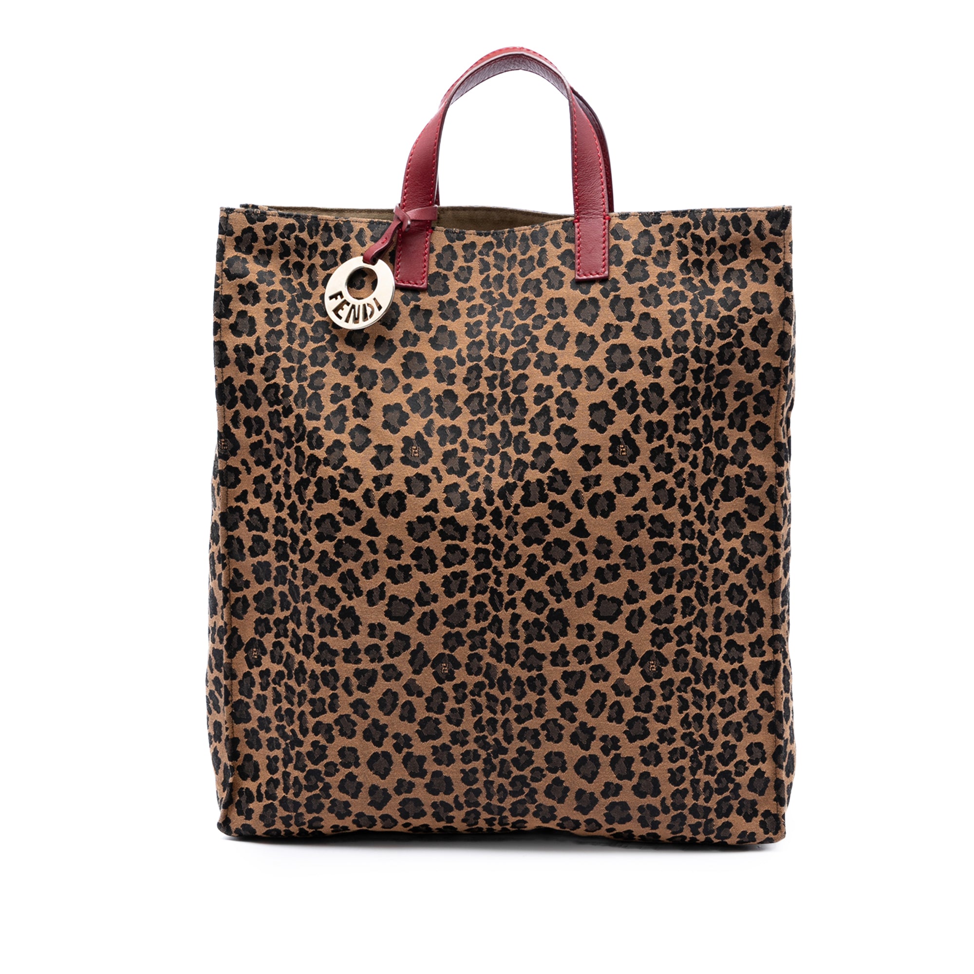 Leopard Printed Canvas Shopping Tote - Image 1