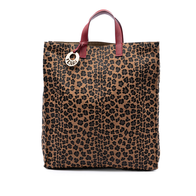Leopard Printed Canvas Shopping Tote