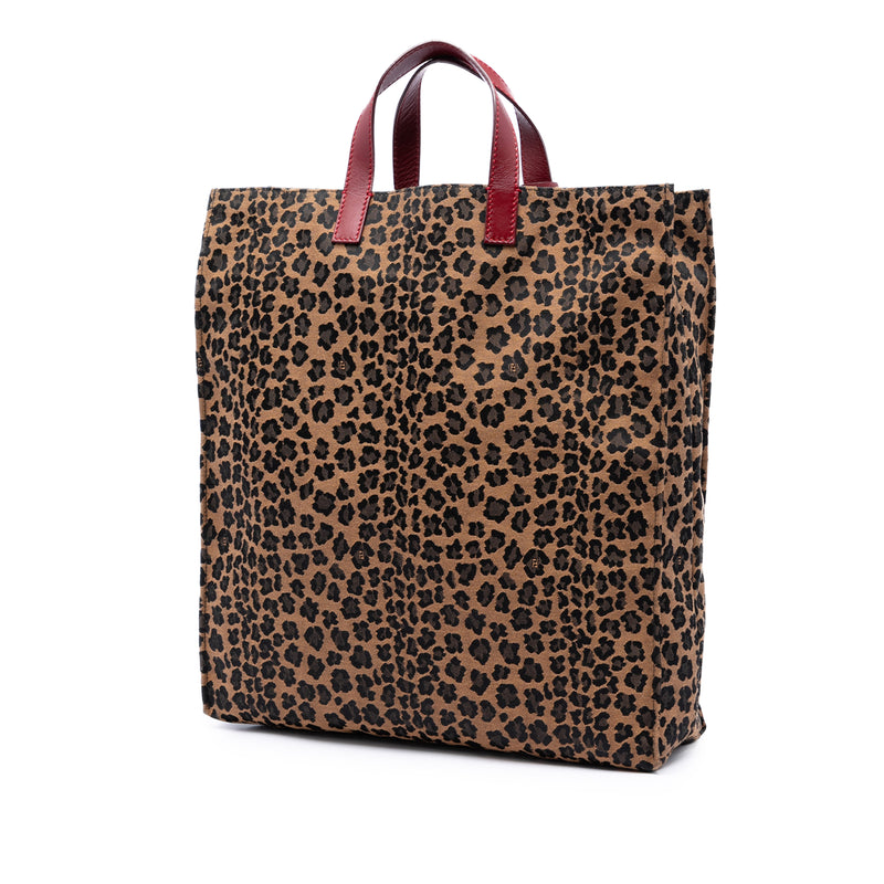 Leopard Printed Canvas Shopping Tote - Image 2