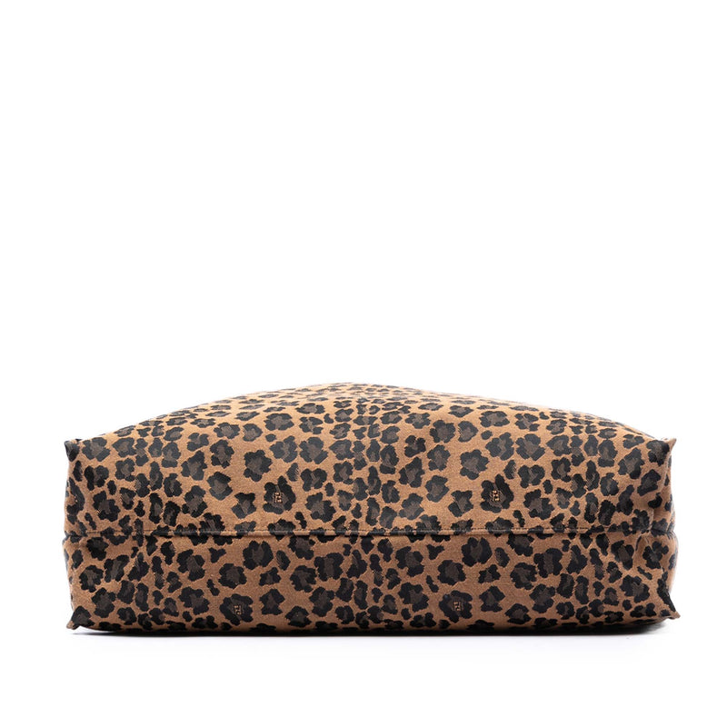 Leopard Printed Canvas Shopping Tote - Image 3
