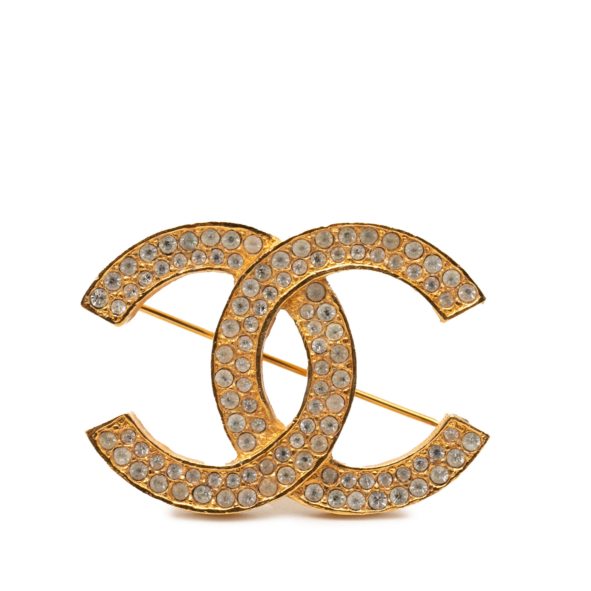 CC Gold Plated Strass Brooch - Image 1
