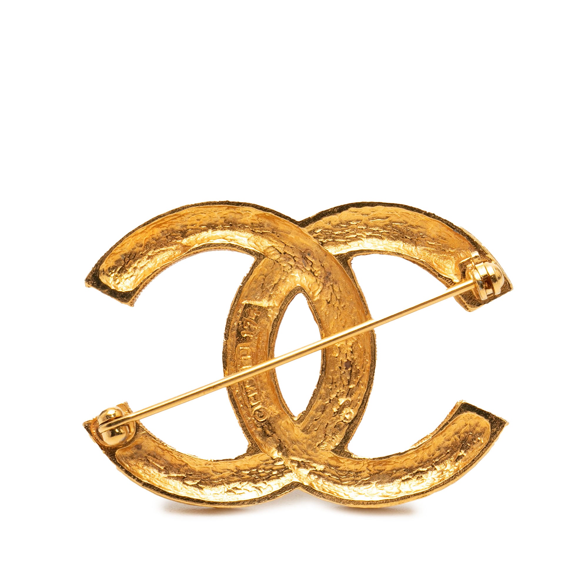 CC Gold Plated Strass Brooch - Image 2