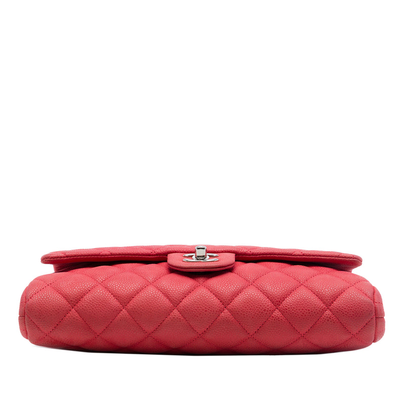 CC Quilted Caviar Flap Clutch with Chain - Image 3