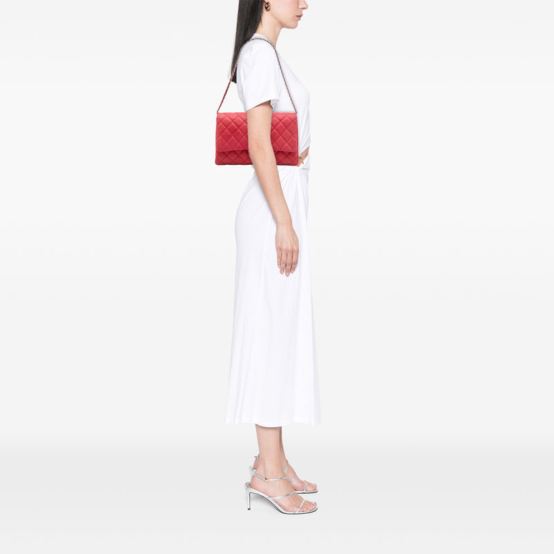 CC Quilted Caviar Flap Clutch with Chain - Image 6
