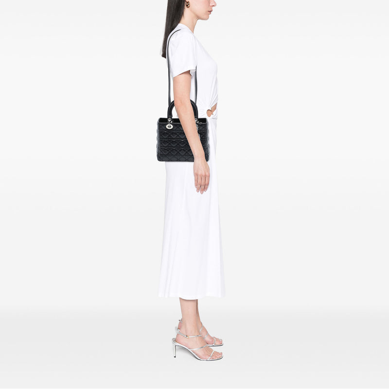 Medium Lambskin Cannage Lady Dior - Image 6