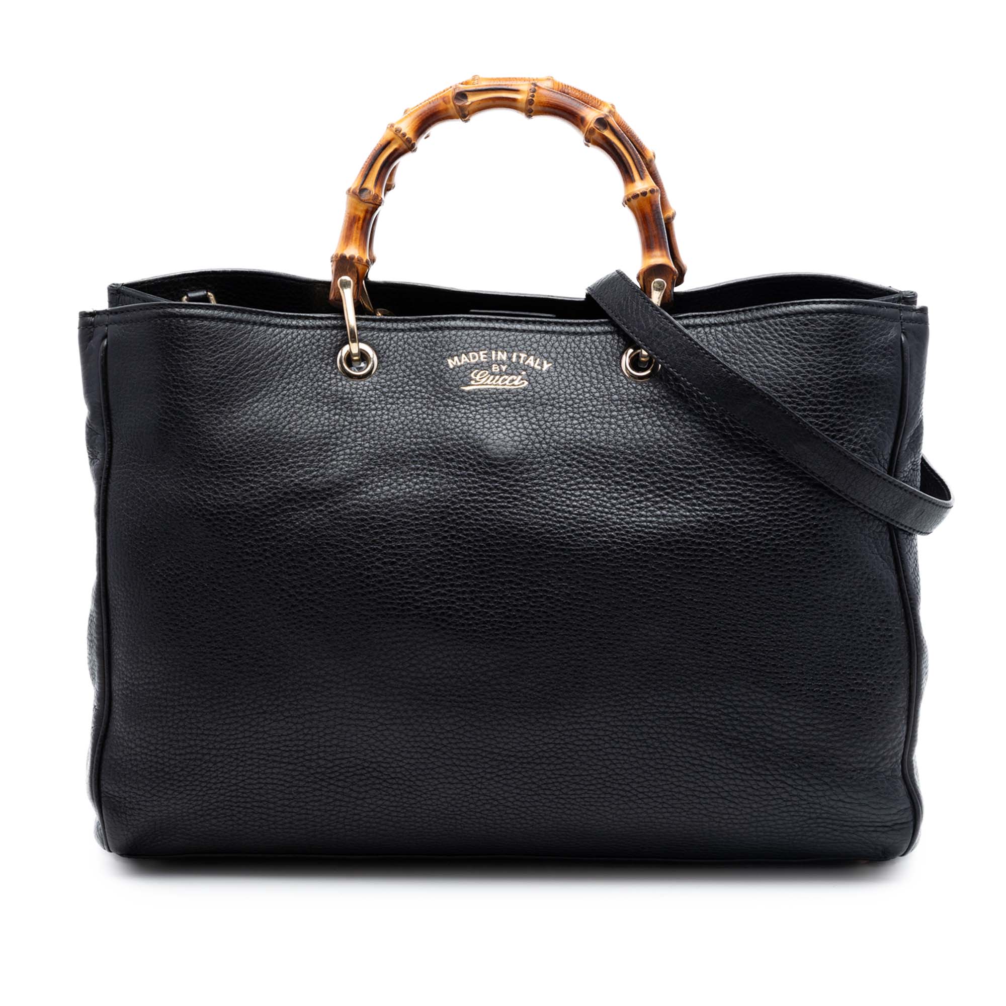 Large Calfskin Bamboo Shopper Satchel - Image 1