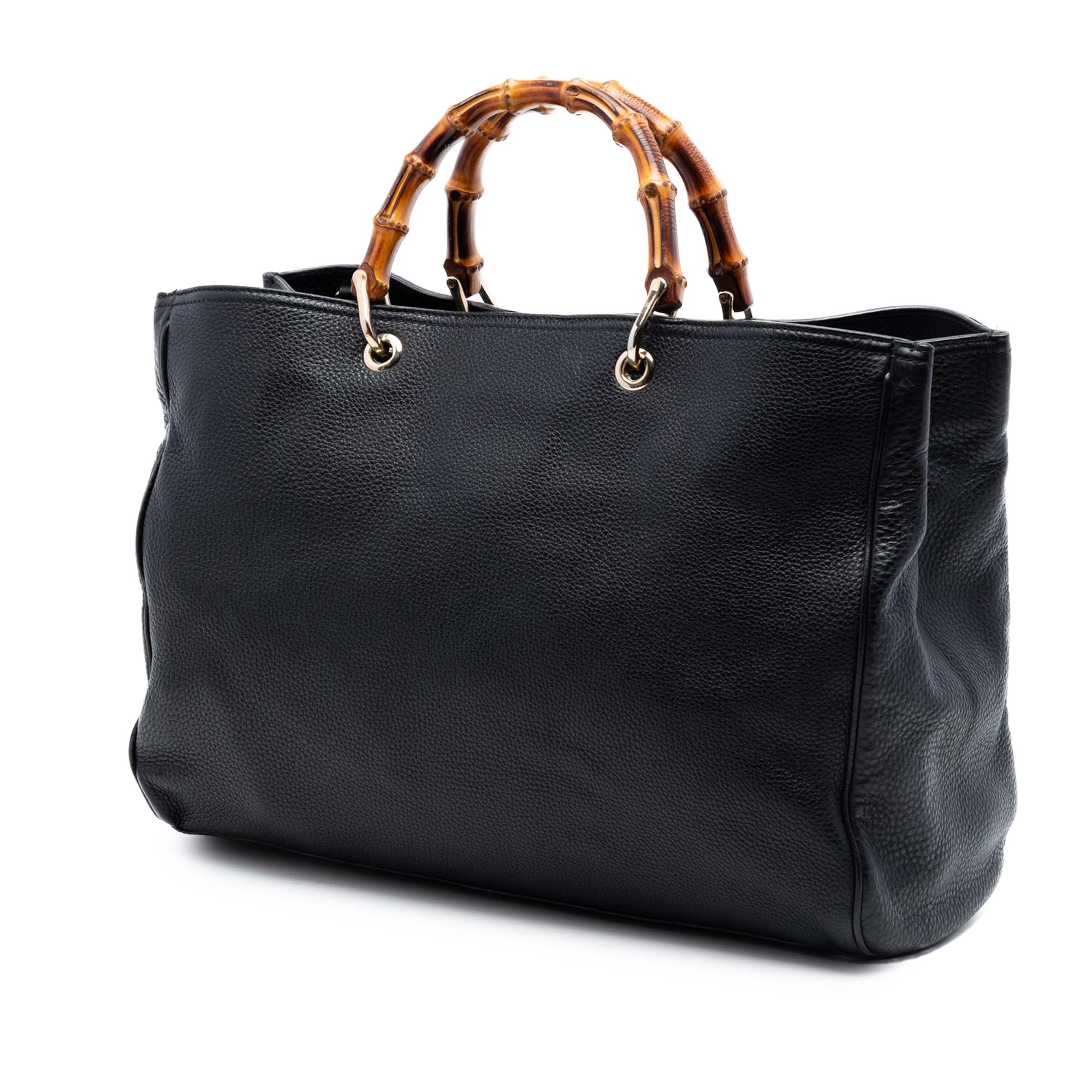 Large Calfskin Bamboo Shopper Satchel - Image 2