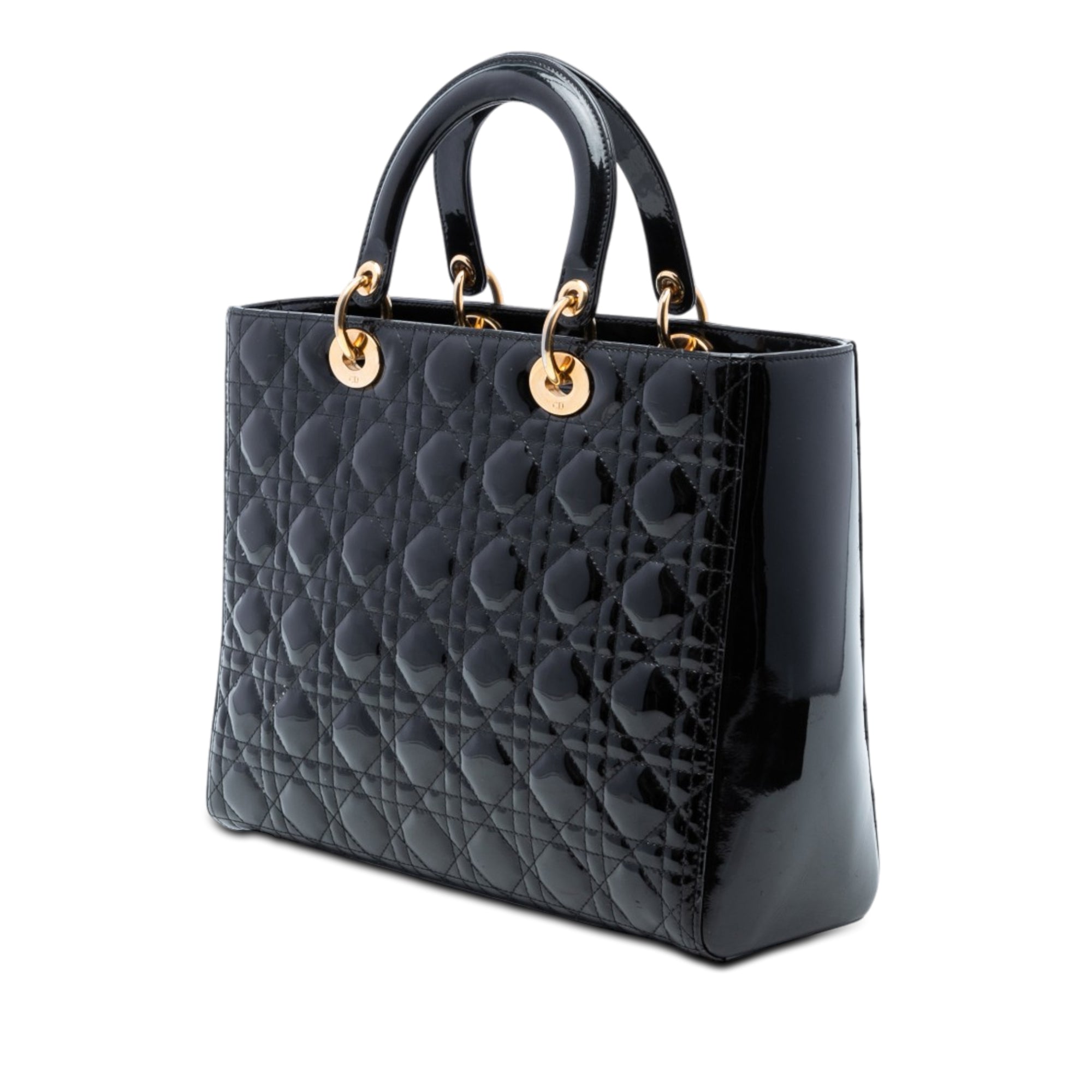 Large Patent Cannage Lady Dior - Image 2