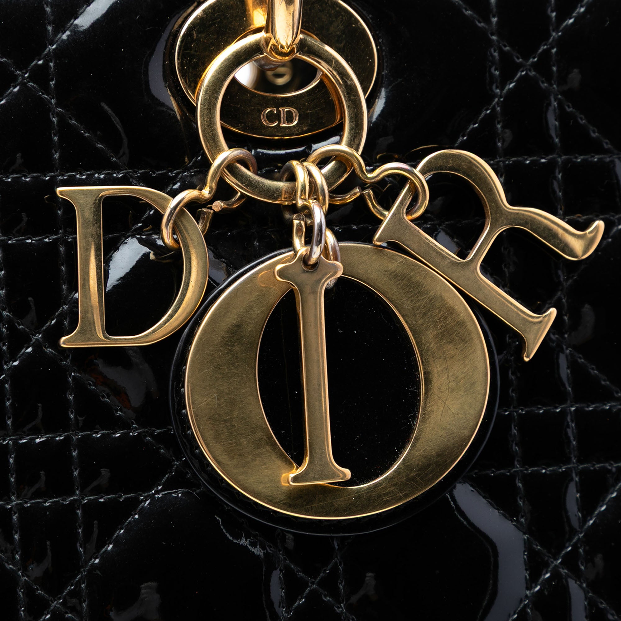 Large Patent Cannage Lady Dior - Image 6