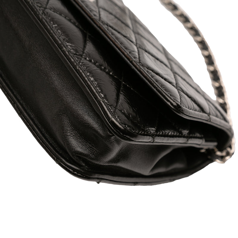 CC Quilted Crinkled Patent Wallet On Chain - Image 10