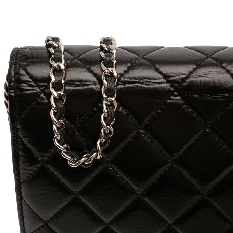CC Quilted Crinkled Patent Wallet On Chain - Image 8
