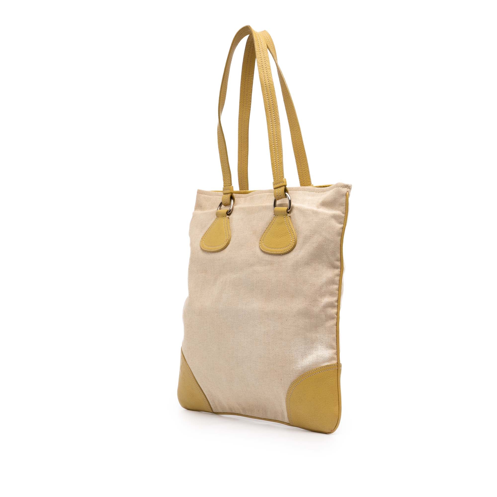 Vitello Trimmed Canvas Canapa Tote - Image 2