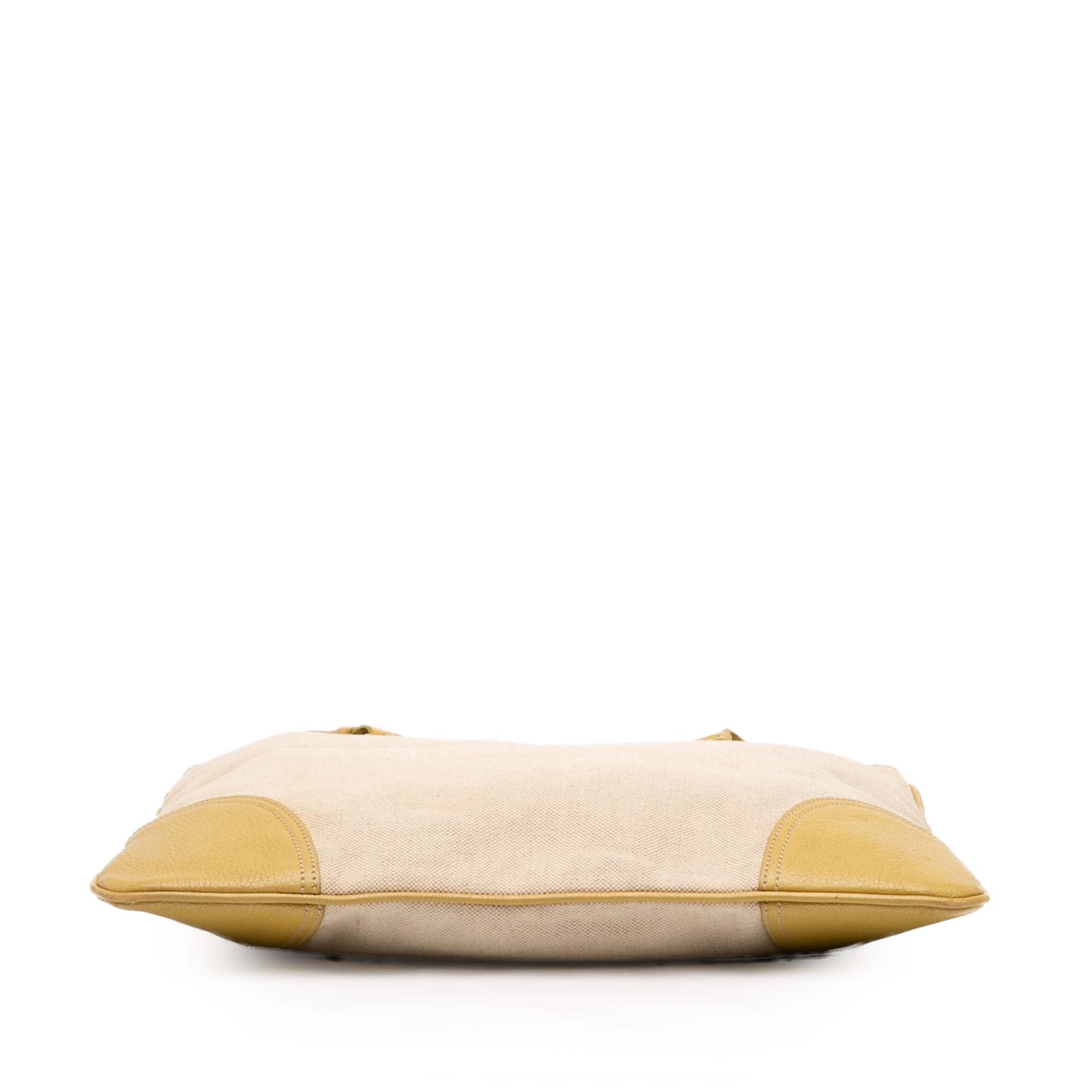 Vitello Trimmed Canvas Canapa Tote - Image 3