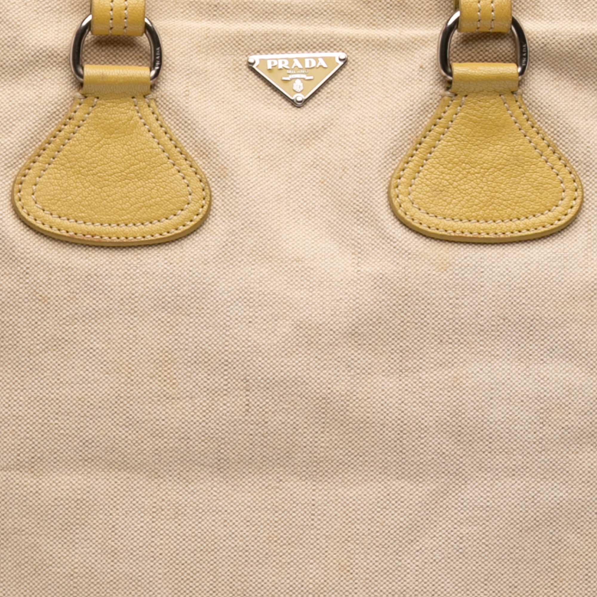 Vitello Trimmed Canvas Canapa Tote - Image 7