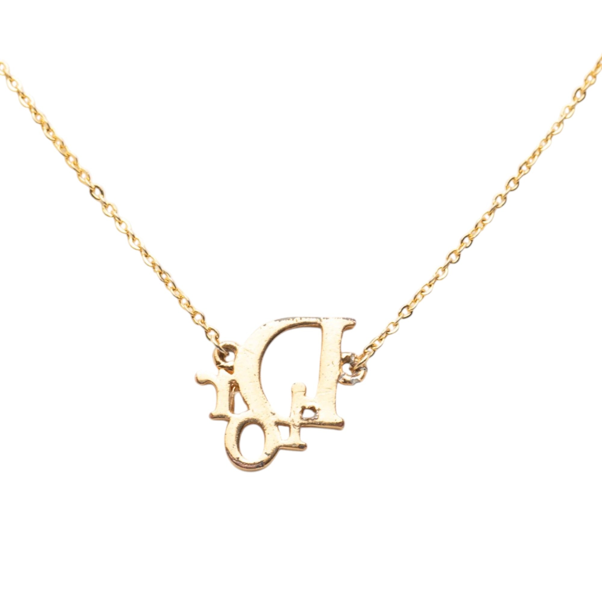 Gold Plated Oblique Strass Necklace - Image 3
