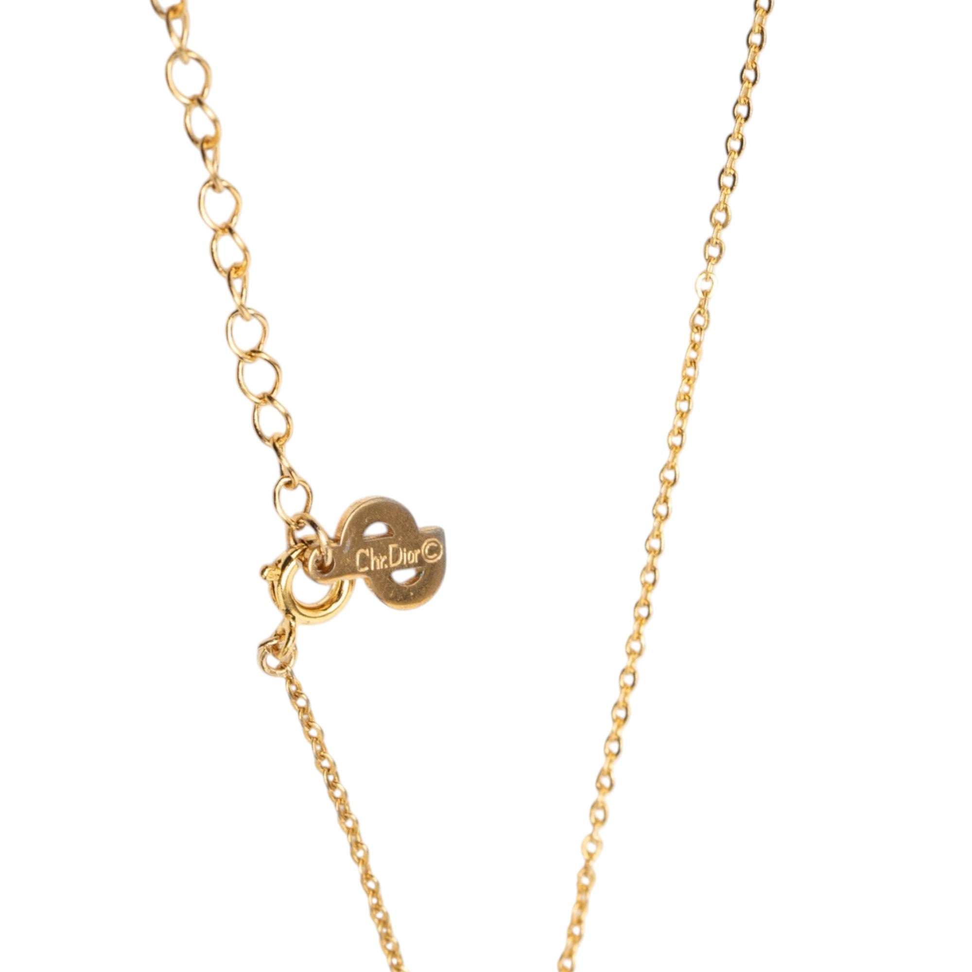 Gold Plated Oblique Strass Necklace - Image 5