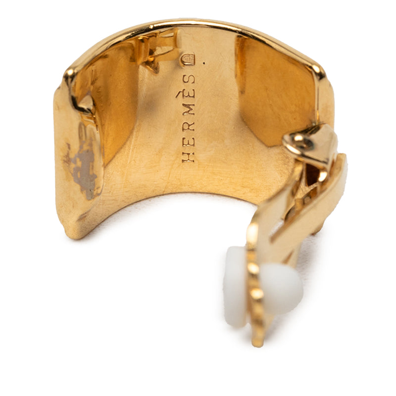 Gold Plated Enamel Cloisonne Clip On Earrings - Image 3