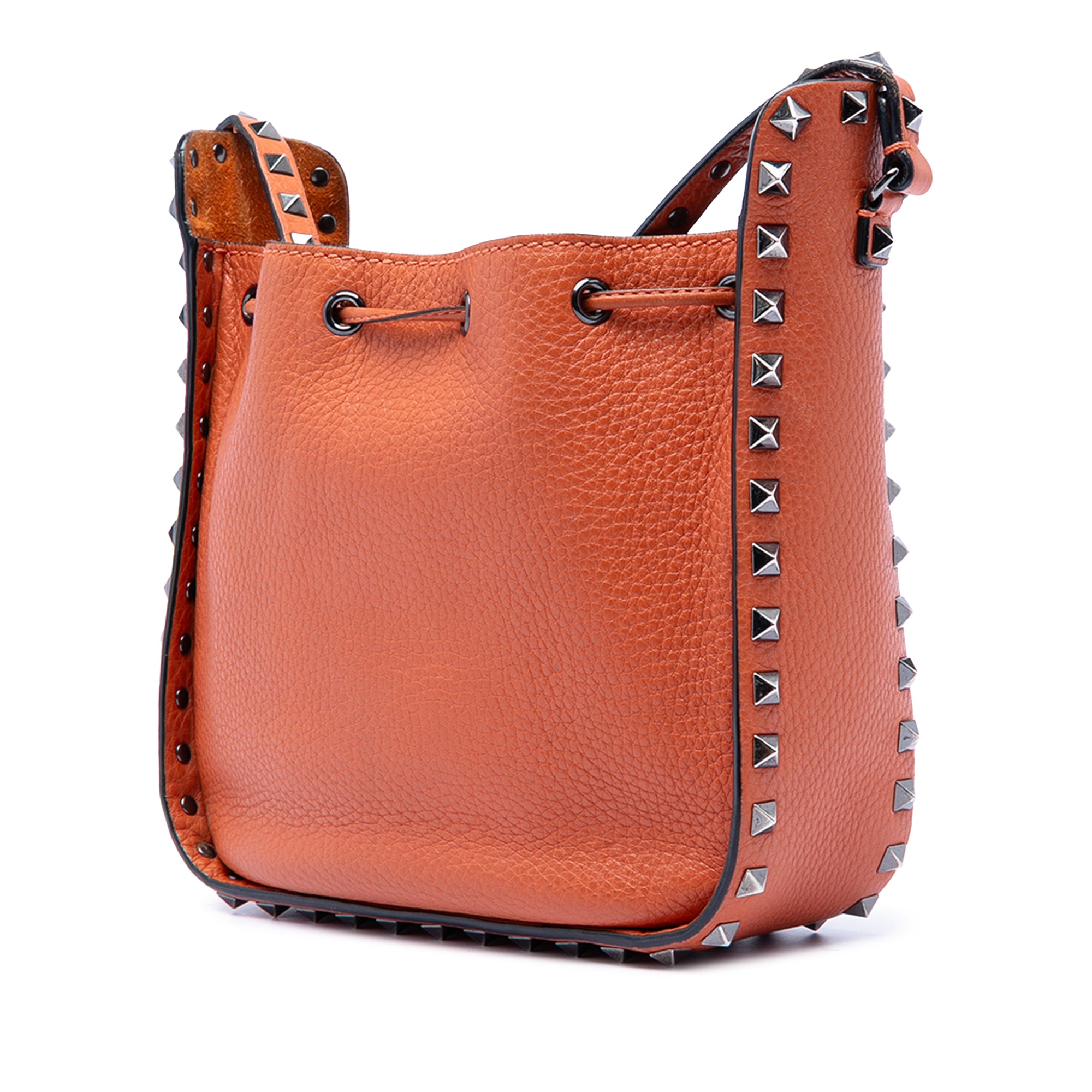 Grained Calfskin Rockstud Bucket Bag - Image 2