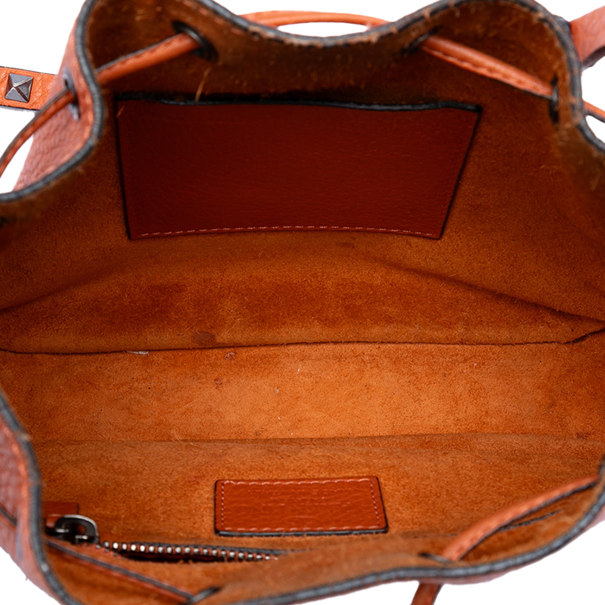 Grained Calfskin Rockstud Bucket Bag - Image 4